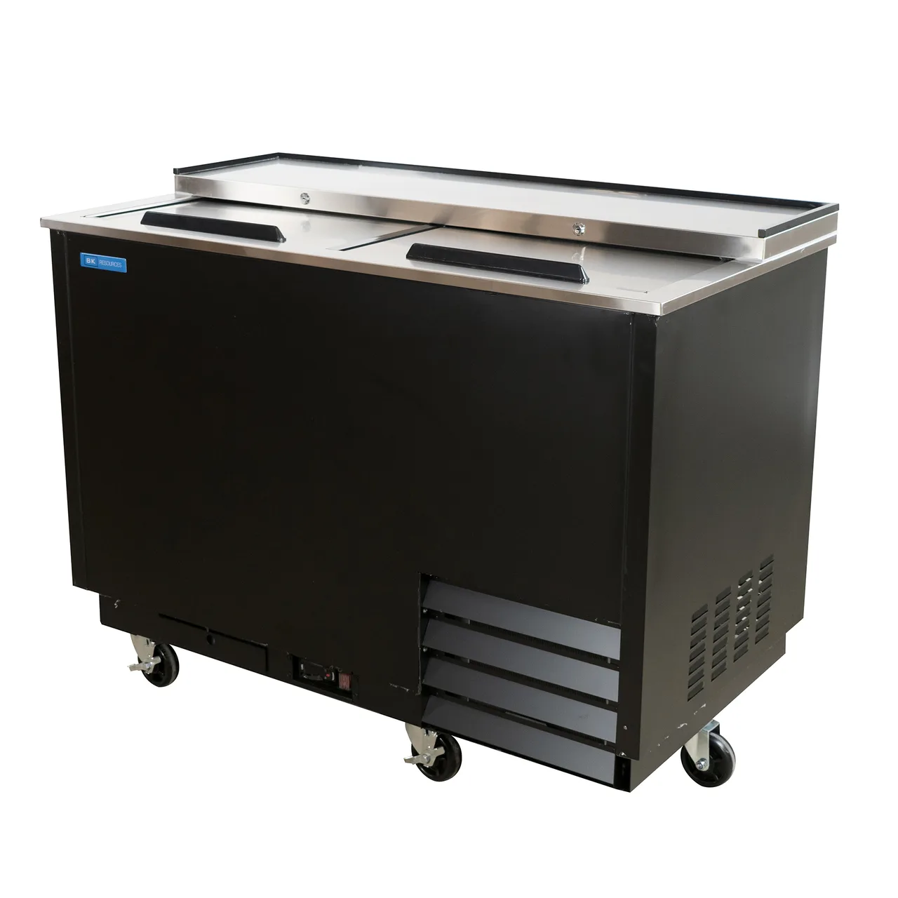 BK Resources GF-50 Mug Glass Froster/Plate Chiller 50" 240‑Mug Black 4" -8°F‑0°F SteelHC ETL Battery