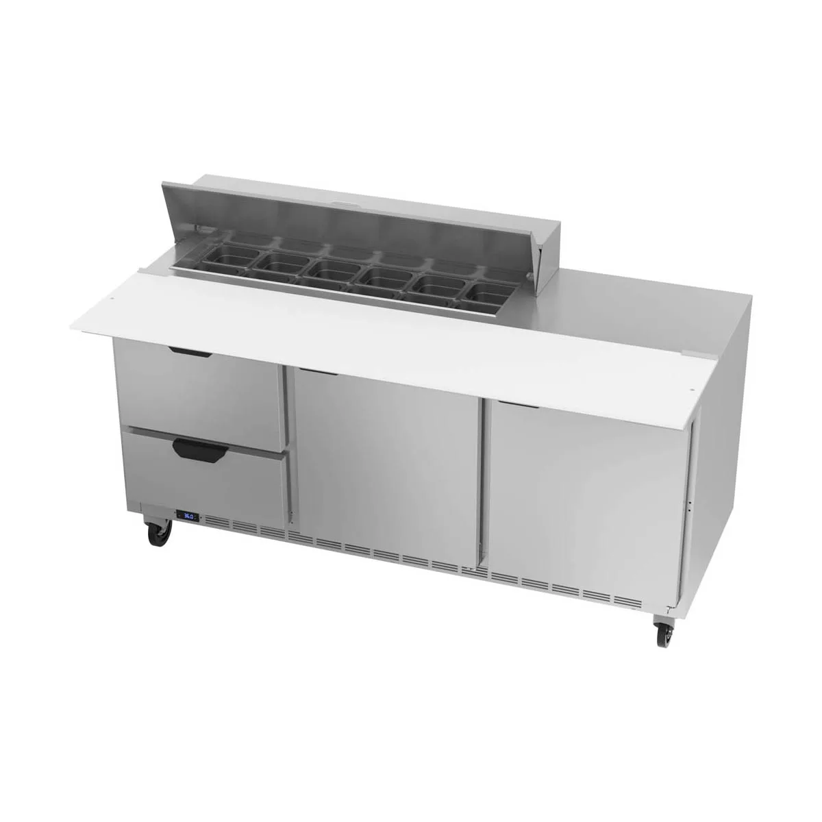 Beverage Air SPED72HC-12C-2 72" Sandwich/Salad Prep Table w/ 2 Drawers & 2 Doors, 12 Pans