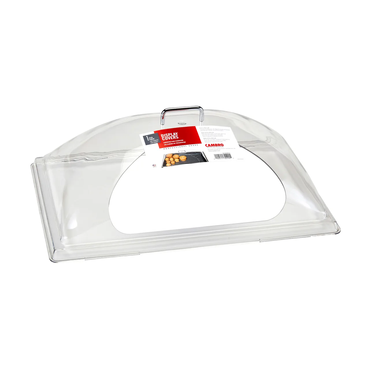 Cambro DD1220SCW135 Dome Cover 21-7/8" W x 14-3/4" D x 8" H Fits 12" x 20" Tray Side-Cut Handles