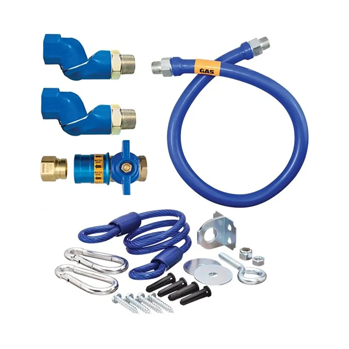 Dormont 16100KITCF2S36 Deluxe Safety Quik 36" Gas Connector Kit, Two Elbows, Restraining Cable, 1" Dia