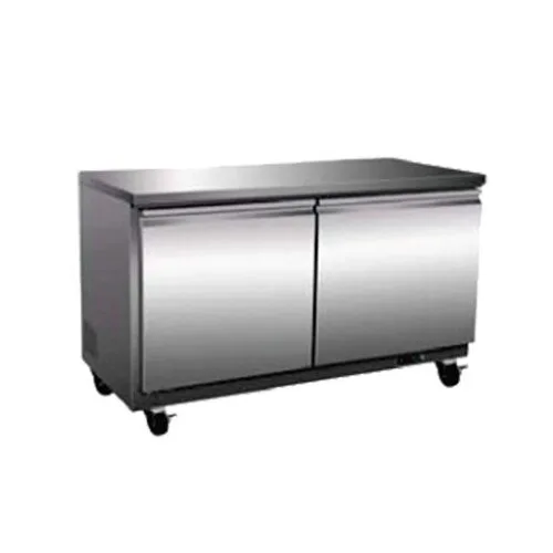 Serv-Ware UCF-60-HC 61" 2-Section Undercounter Freezer w/ 2 Doors, 15.5 cu.ft.