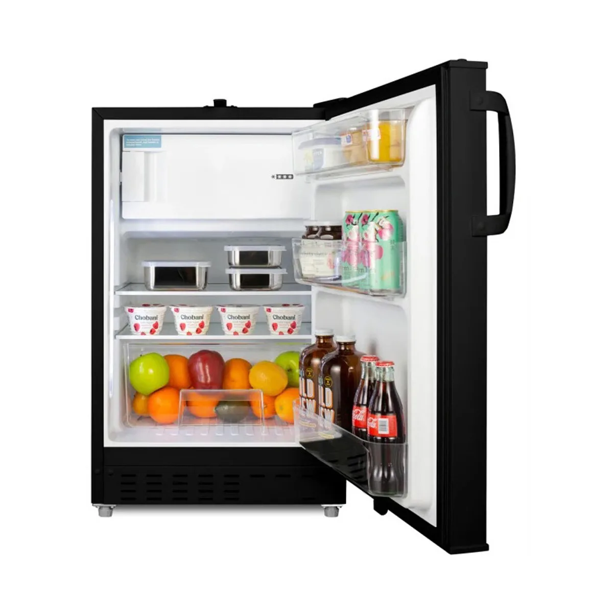 Summit ALRF49B 20" Built-in or Freestanding Undercounter Refrigerator Freezer in Black, 2.68 cu. ft.