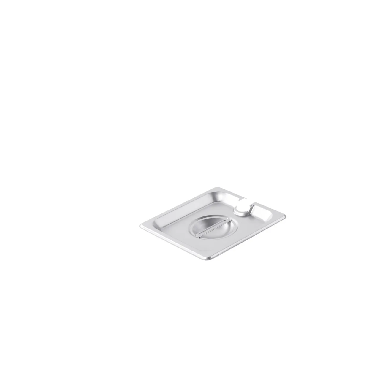 CAC China SPCN-S Steam Table Pan Cover, 1/6-Size Flat with Handle, 304 Stainless Steel, NSF