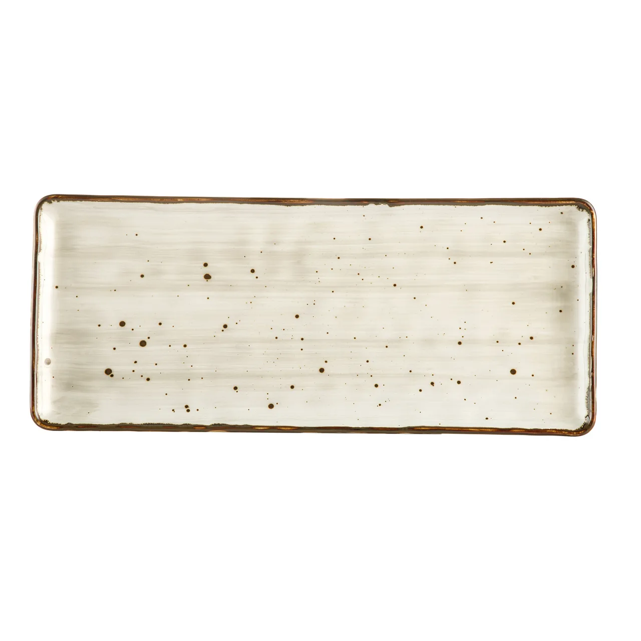 CAC China TUS-RT61-BGE Tucson Platter Rect Porcelain Beige 16" x 6-3/4" x 5/8" Curved - Dozen