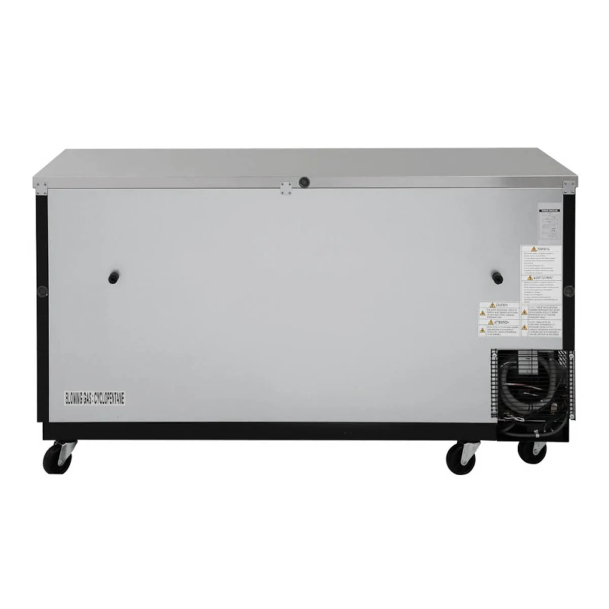 Turbo Air TBB-24-72SBD-N6 73" Three Section Back Bar Cooler with Solid Door, 20.62 cu. ft.