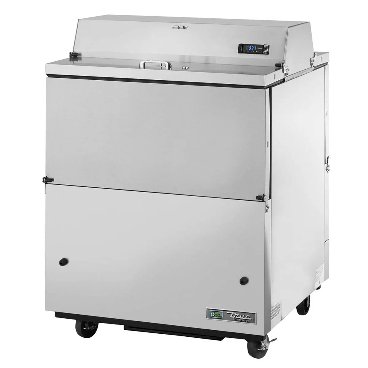 True TMC-34-S-DS-SS-HC 34" Dual Sided Milk Cooler, Forced Air, 8 Crates Capacity