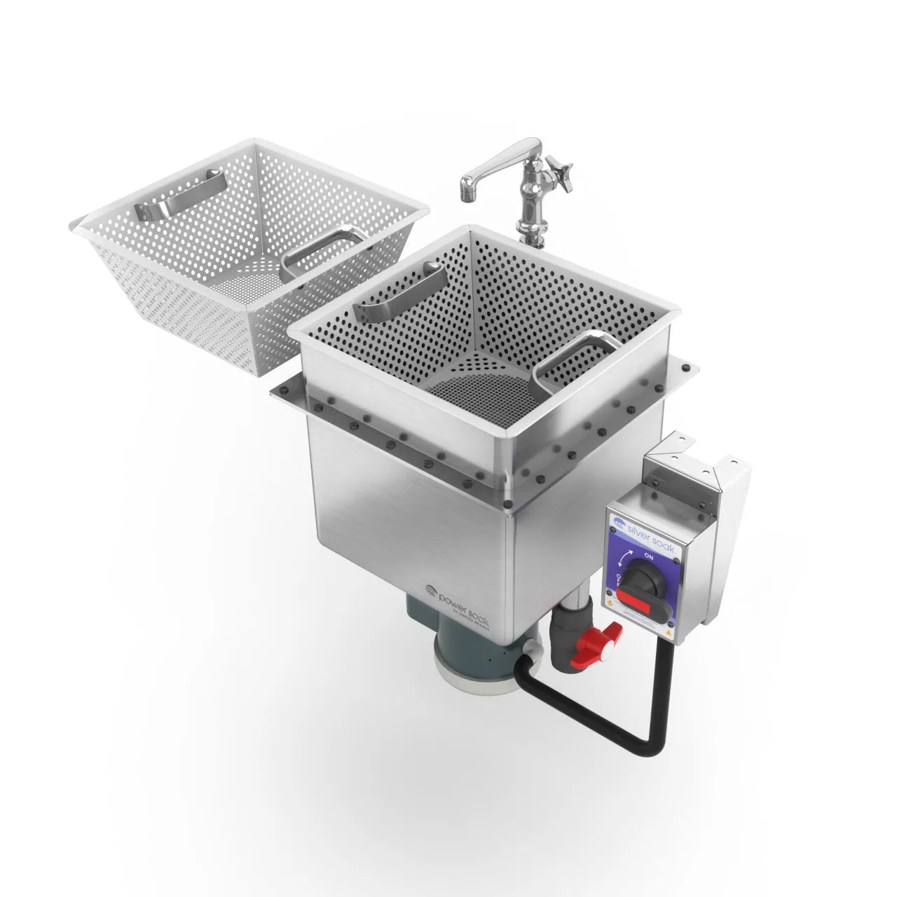 Power Soak SS-W-230-1 Silver Soak Sink, Weld-In, 26.51" H, 11 Gallon Wash Tank
