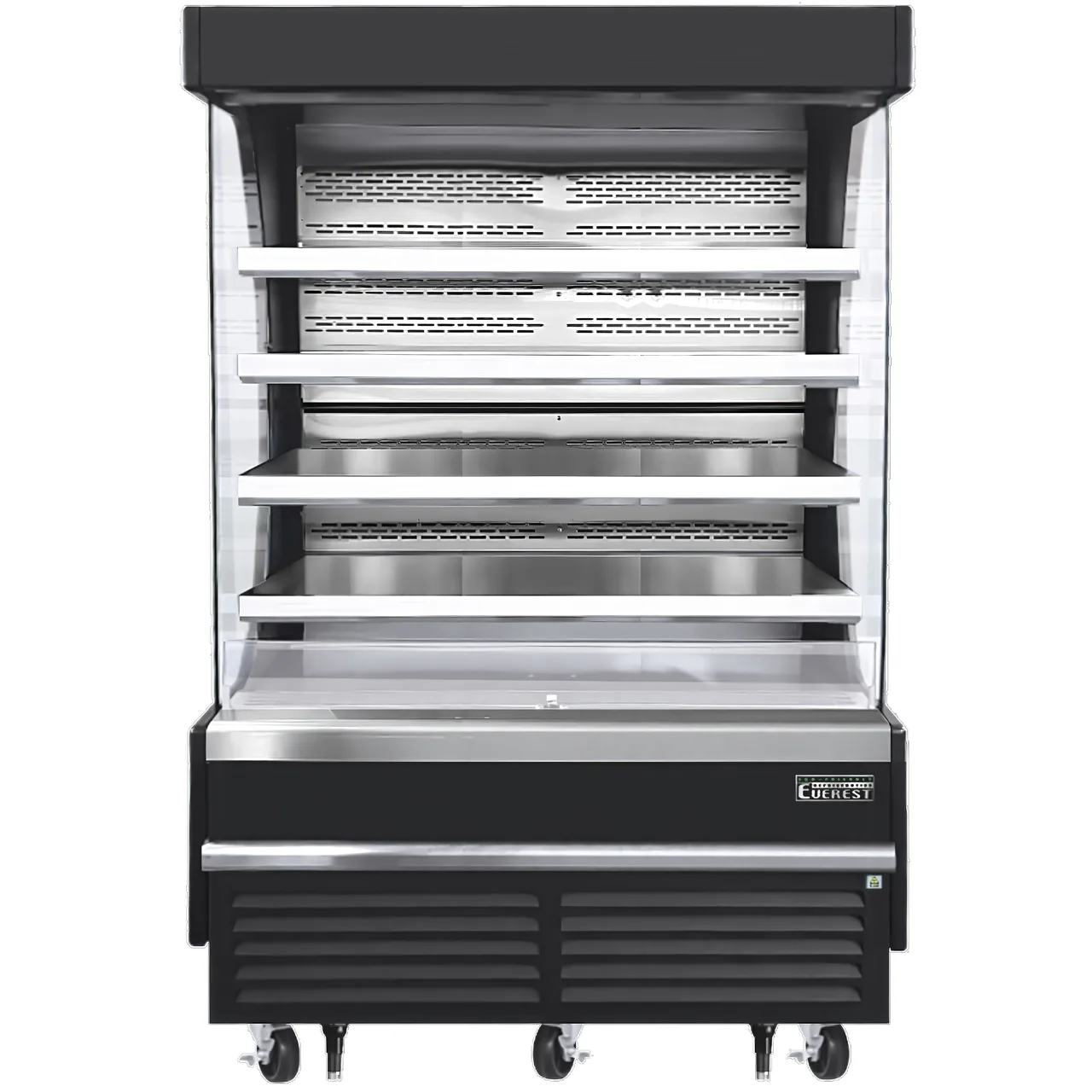 Everest EOMV-60-B-35-T 60" Vertical Open Air Merchandiser in Black, High Profile, 4 Shelves, 30.2 cu. ft.