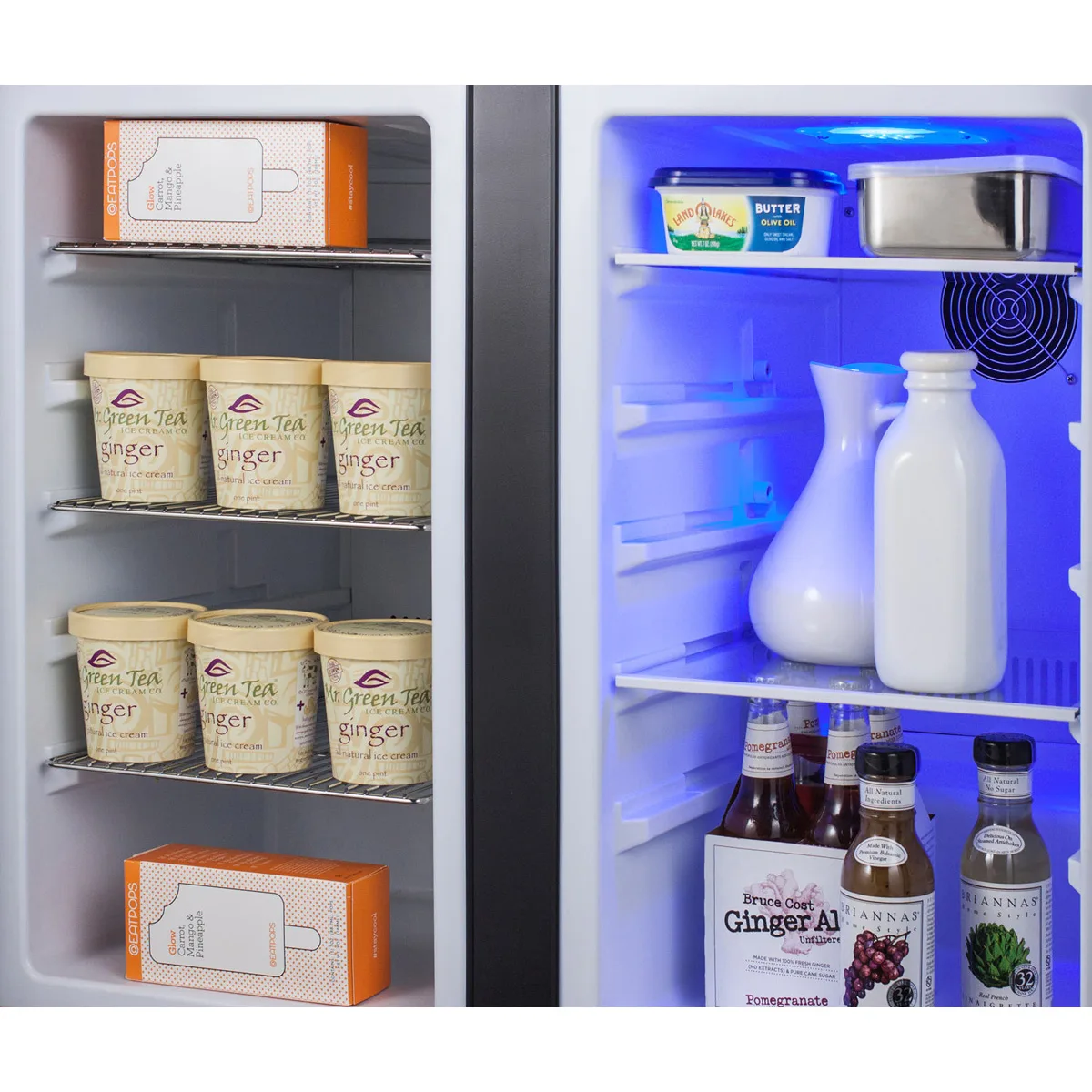 Summit FFRF36 36" Built-in or Freestanding Refrigerator Freezer in Black, Stainless Steel Doors, 5.8 cu. ft.