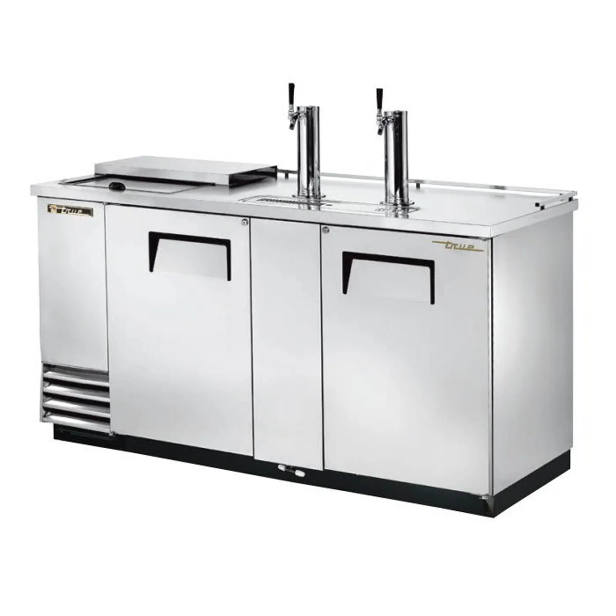 True TDD-3CT-S-HC 69" Solid Door Direct Draw Beer Dispenser with 2 Taps & 3 Keg Capacity