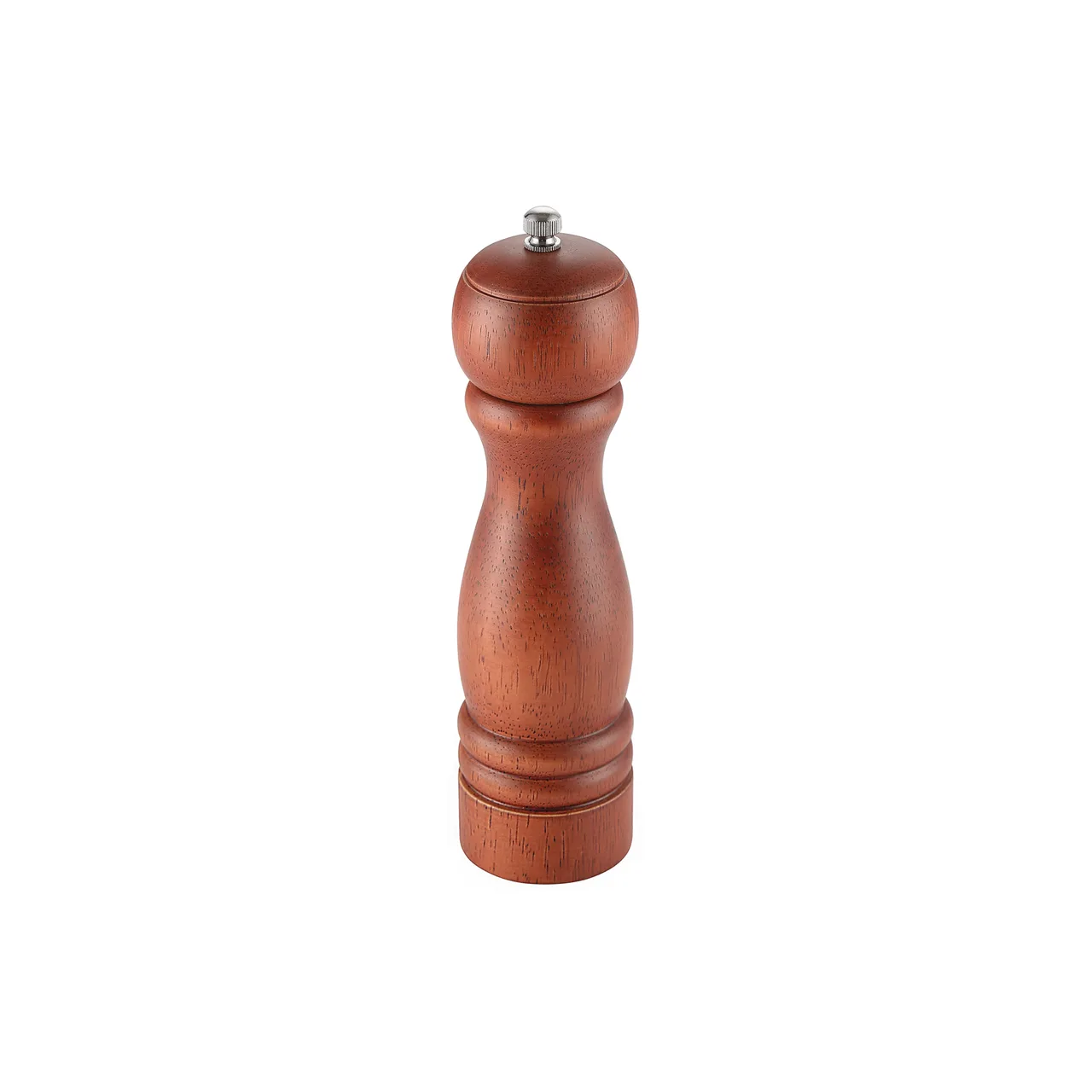 CAC China PMW1-8BN Pepper Mill - 8" Height, Grinding Mechanism, Knob, Hardwood, Brown Matte Finish