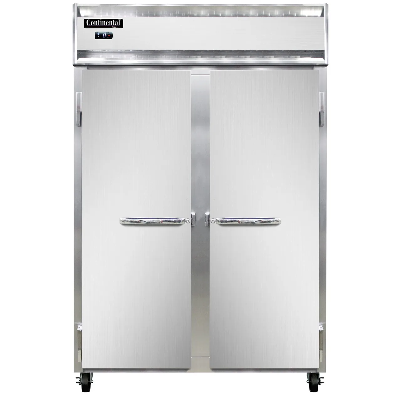 Continental Refrigerator 2FNSA 52" 2-Solid Door Reach-In Freezer, Top Mounted, 48 cu. ft., Stainless Steel