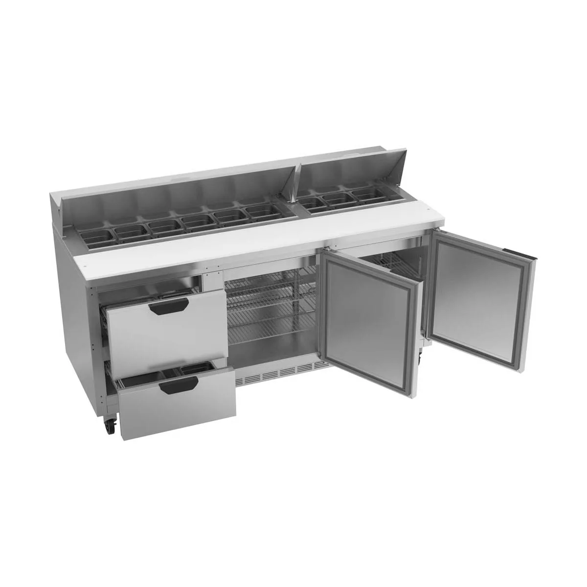 Beverage Air SPED72HC-18-2 72" Sandwich/Salad Prep Table w/ 2 Drawers & 2 Doors, 18 Pans