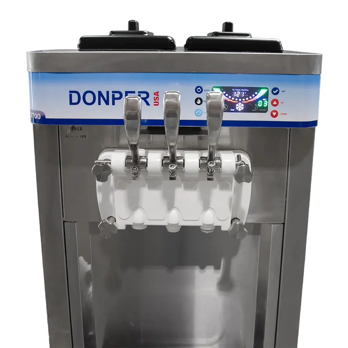 Donper USA D700 Floor Model Two Flavor Soft Serve Machine, (2) 9.5 qt.