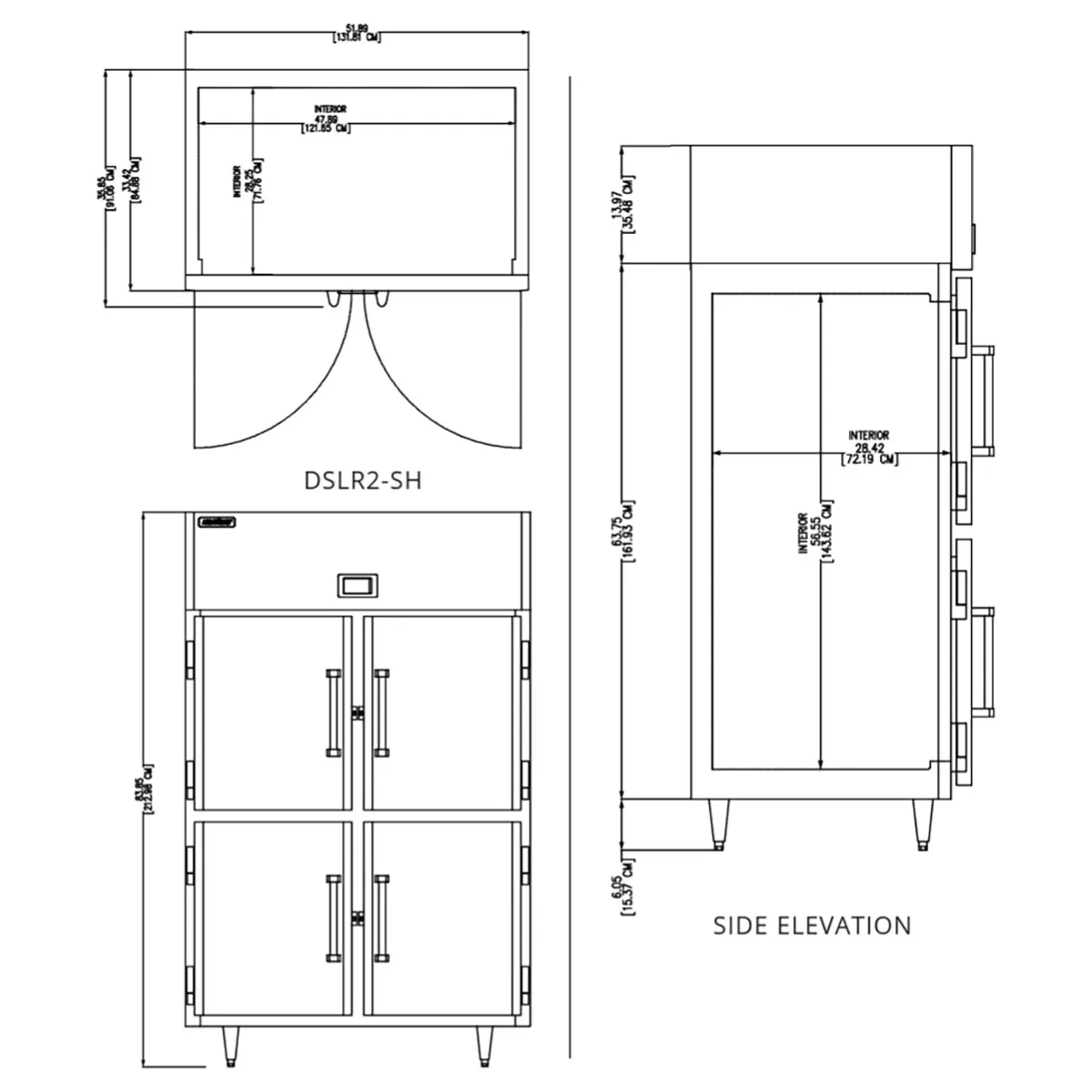 Delfield DSLR2-SH 4 Half Solid Door Reach-In Refrigerator, Top Mounted, 44.57 cu. ft.