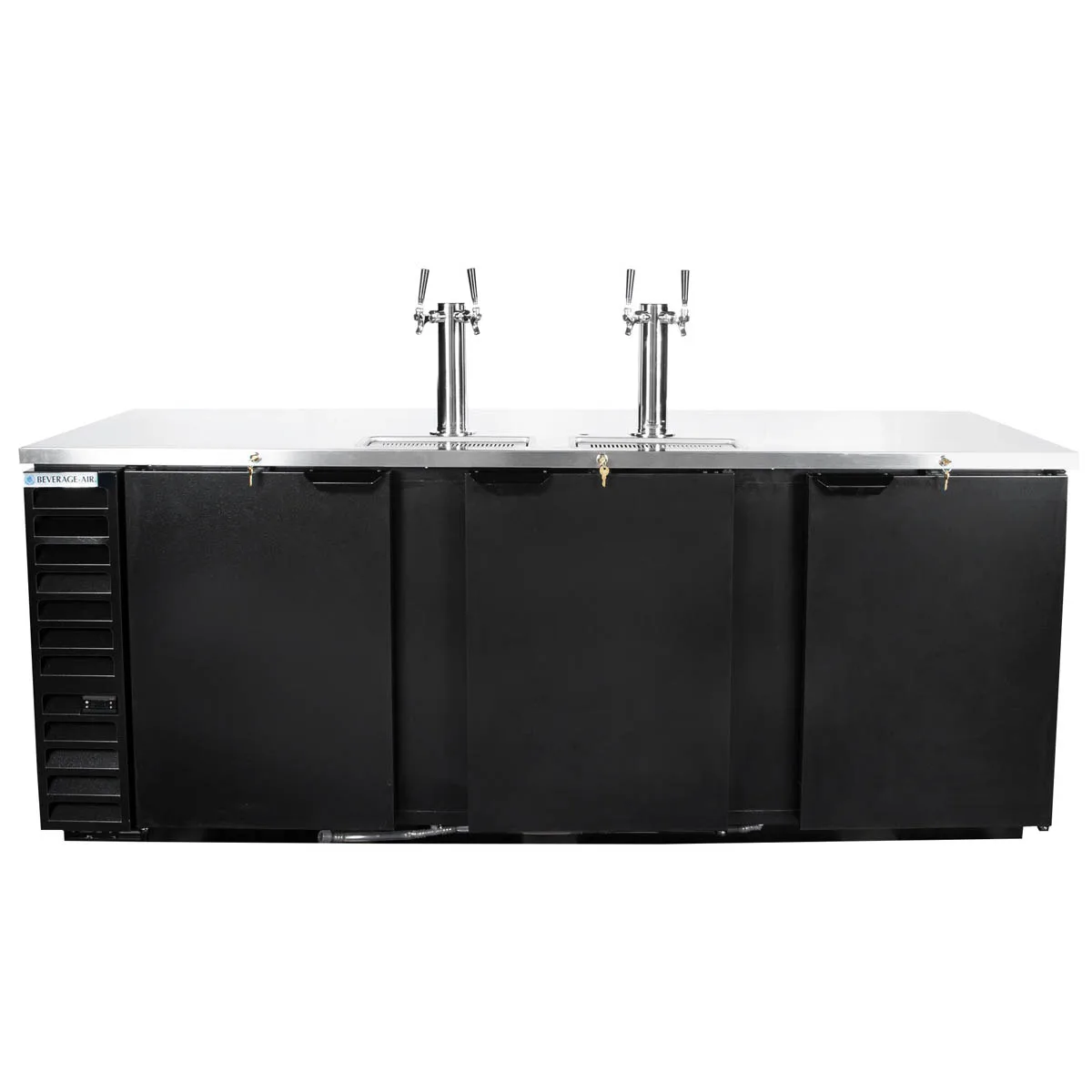 Beverage Air DD94HC-1-B 95" Draft Beer Cooler, 5‑Keg, 37.8 cu ft, Black, 2Col Faucet R290 1/3 HP USA
