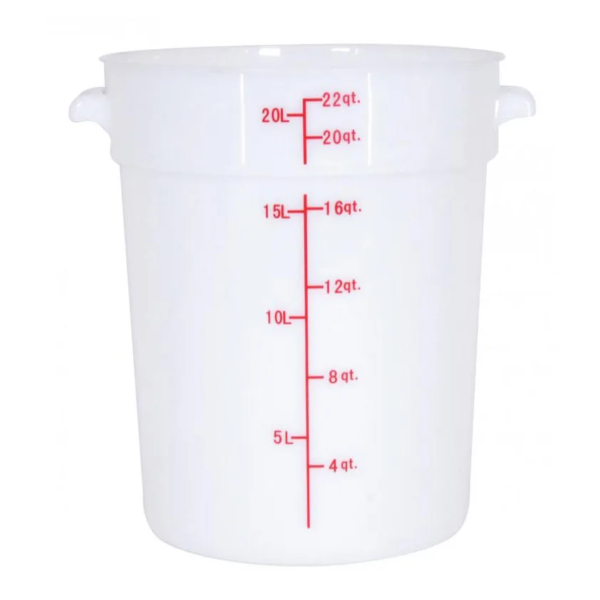 Omcan USA 80235 Storage Container – 22‑Qt Round White Polypropylene, 19‑24 qt, No Lid