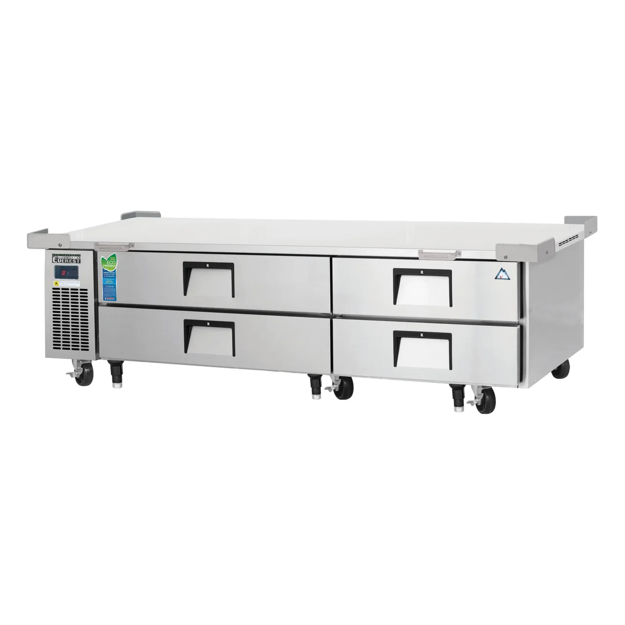 Everest ECB82-86D4 86" 2- Section Refrigerated Chef Base w/ Heavy Duty 4 Drawers