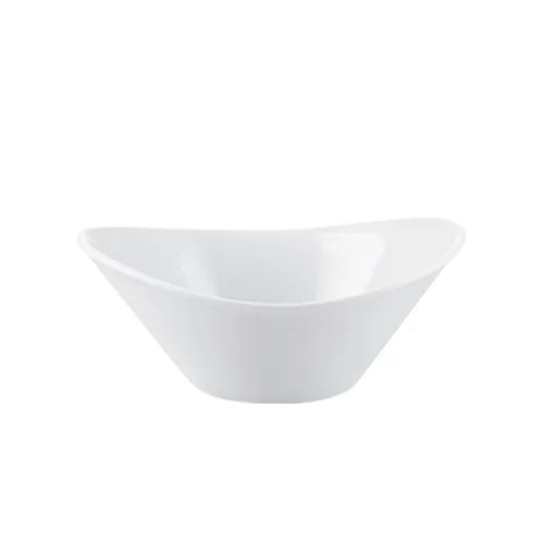 CAC China JEL-6 - Porcelain Sauce Dish, 11 oz (6½"L x 5"W x 2¾"H), White, Dishwasher Safe - 1 Dozen