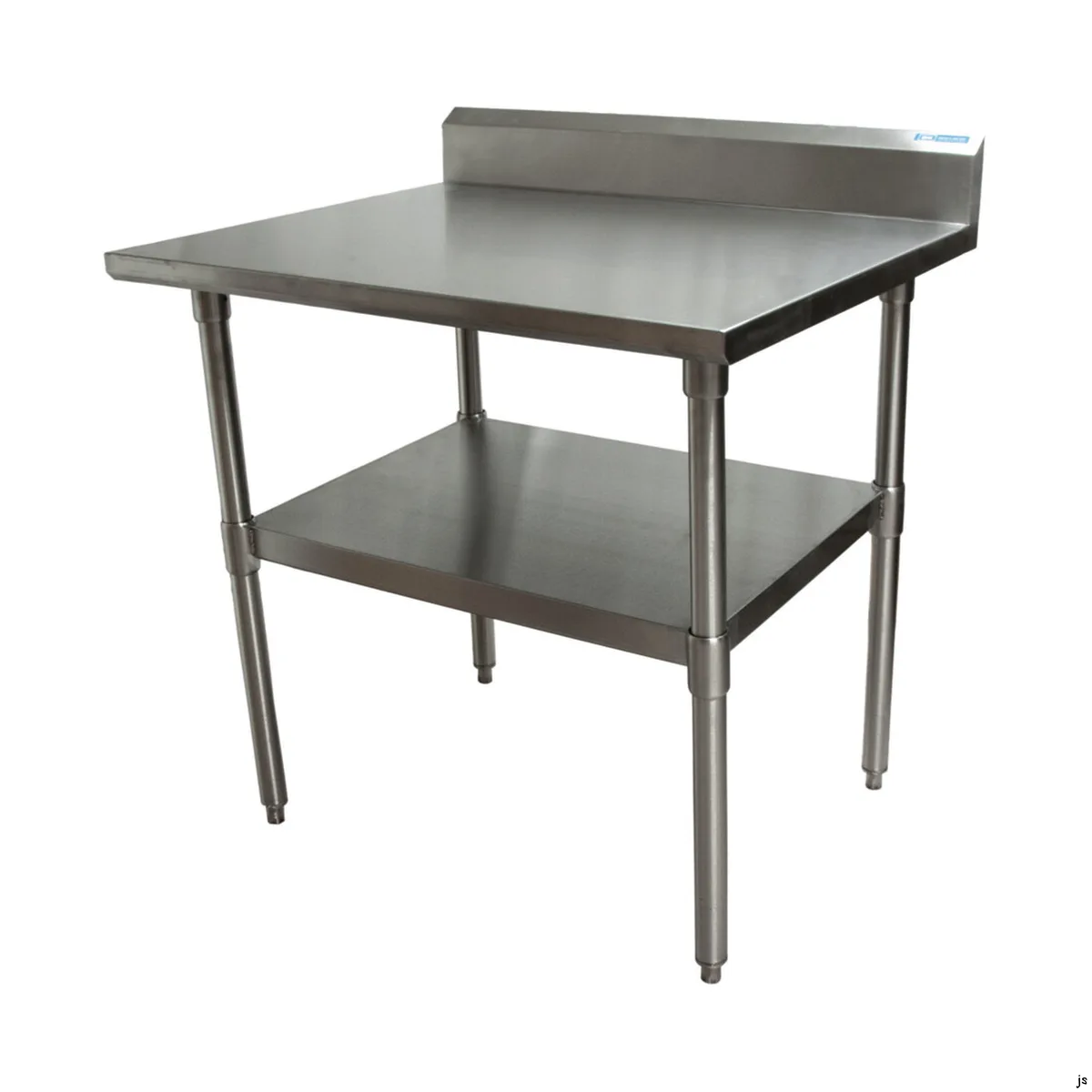 BK Resources CVTR5-3024 30" Open Base Work Table with Undershelf - 5" Backsplash / 16 Gauge Top