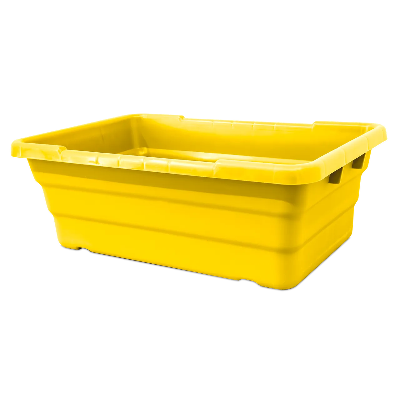 Omcan USA 81140 - Stackable Meat Lug, 25" x 16" x 8.5" Yellow High-Density Poly, 100 lb, NSF Certified
