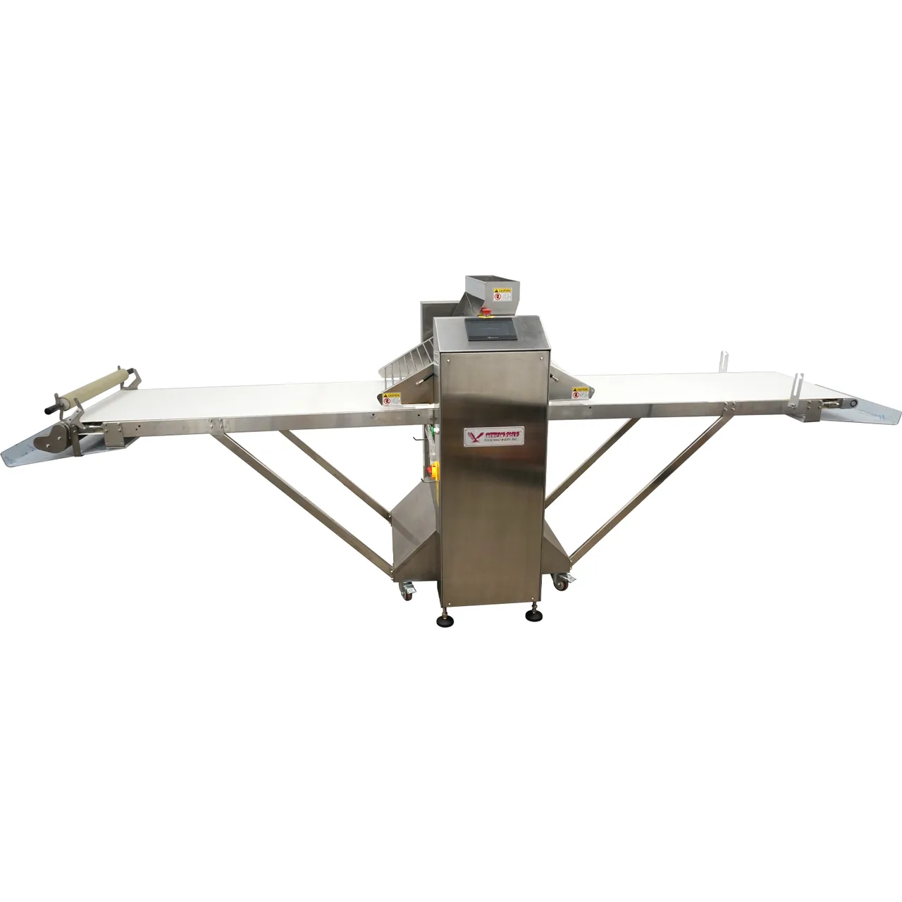 American Eagle AE-DS650ZD-SS Premıum Serıes Floor Model Fully Automatıc Reversible Dough Sheeter with Removable Tables, Dıgıtal Gauge 25.5" W X 144.5"L Conveyor Belts