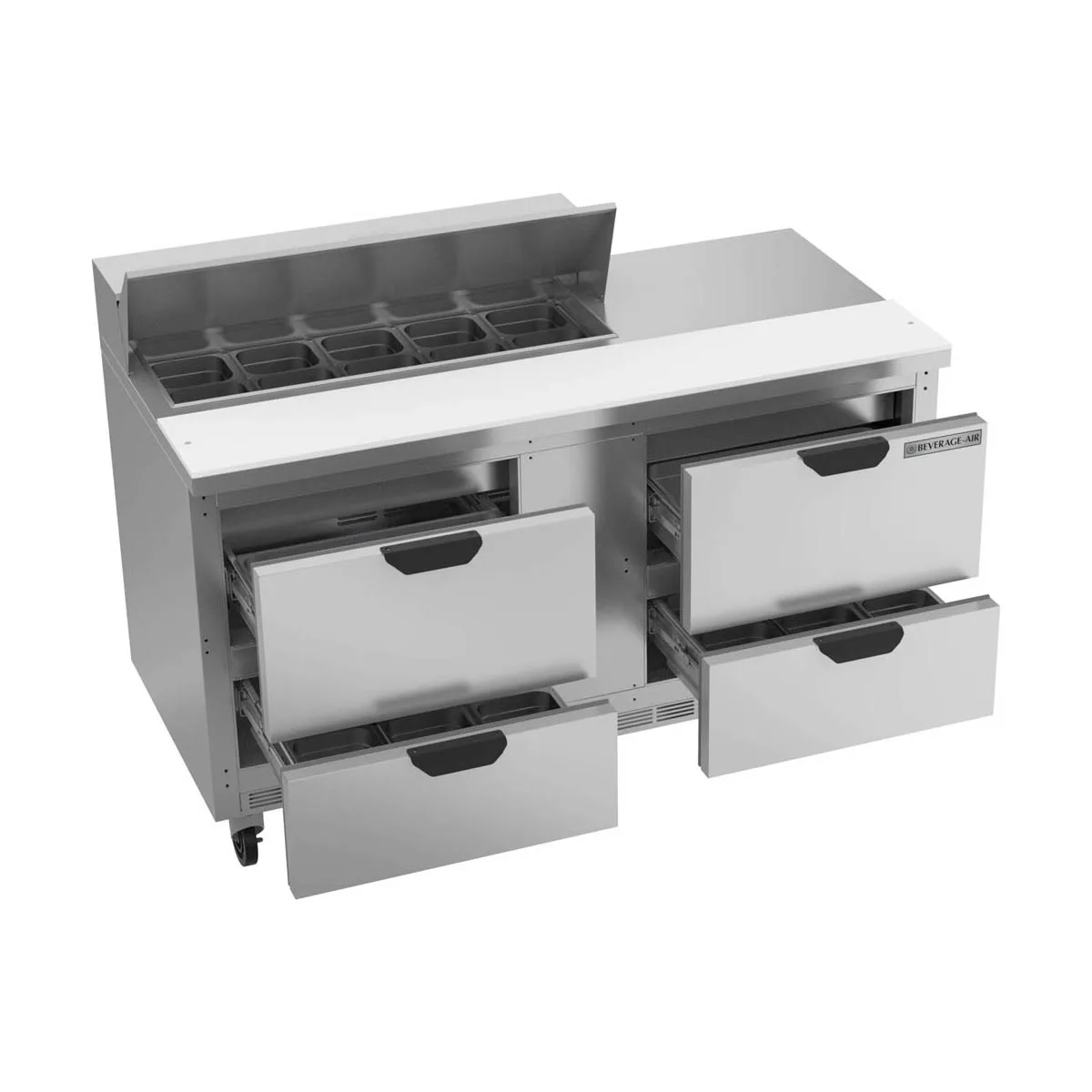Beverage Air SPED60HC-10-4 60" Two Section Sandwich/Salad Prep Table w/ 4 Drawers, 10 Pans