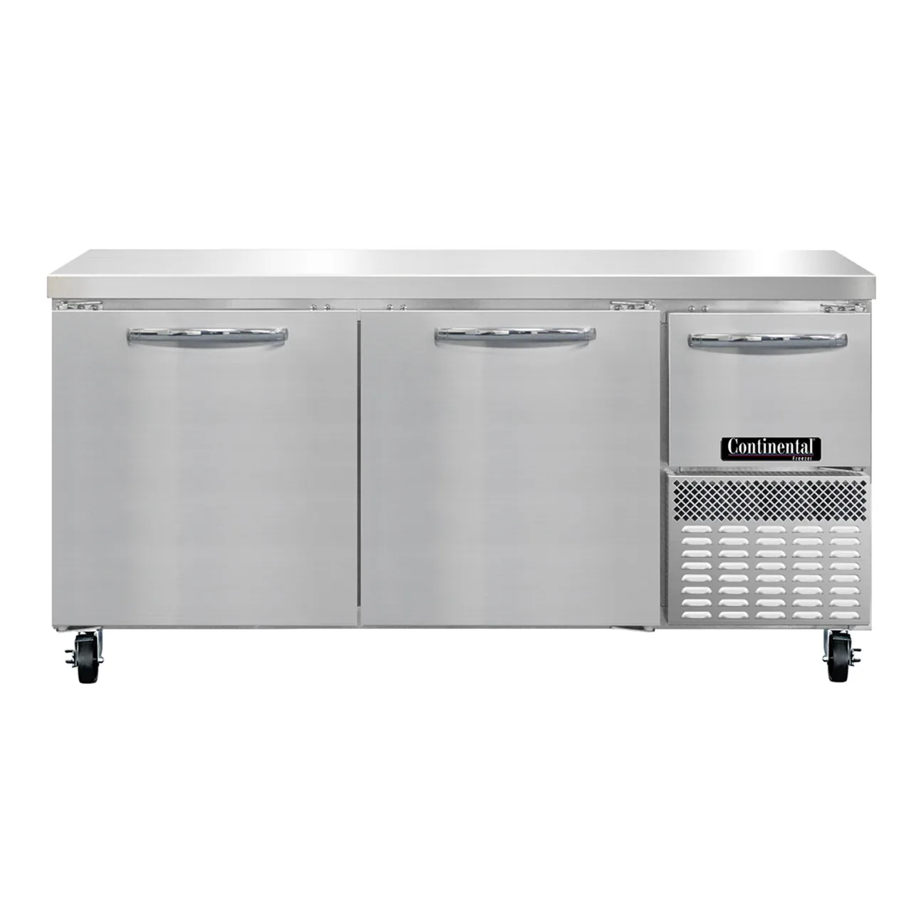 Continental Refrigerator FA68SN 68" 2-Section Worktop Freezer w/ 2 Full & 1 Half Door