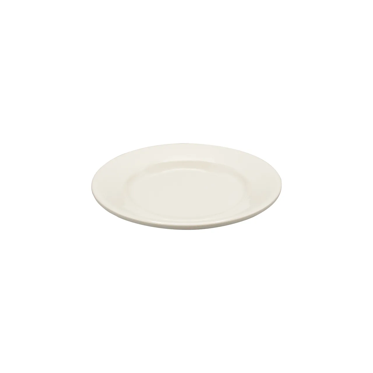 CAC China MLDRE-6 Dwight Round Plate, 6.5" x 6.5" x 0.75" Rolled Edge, Melamine, Ivory - 1 Dozen