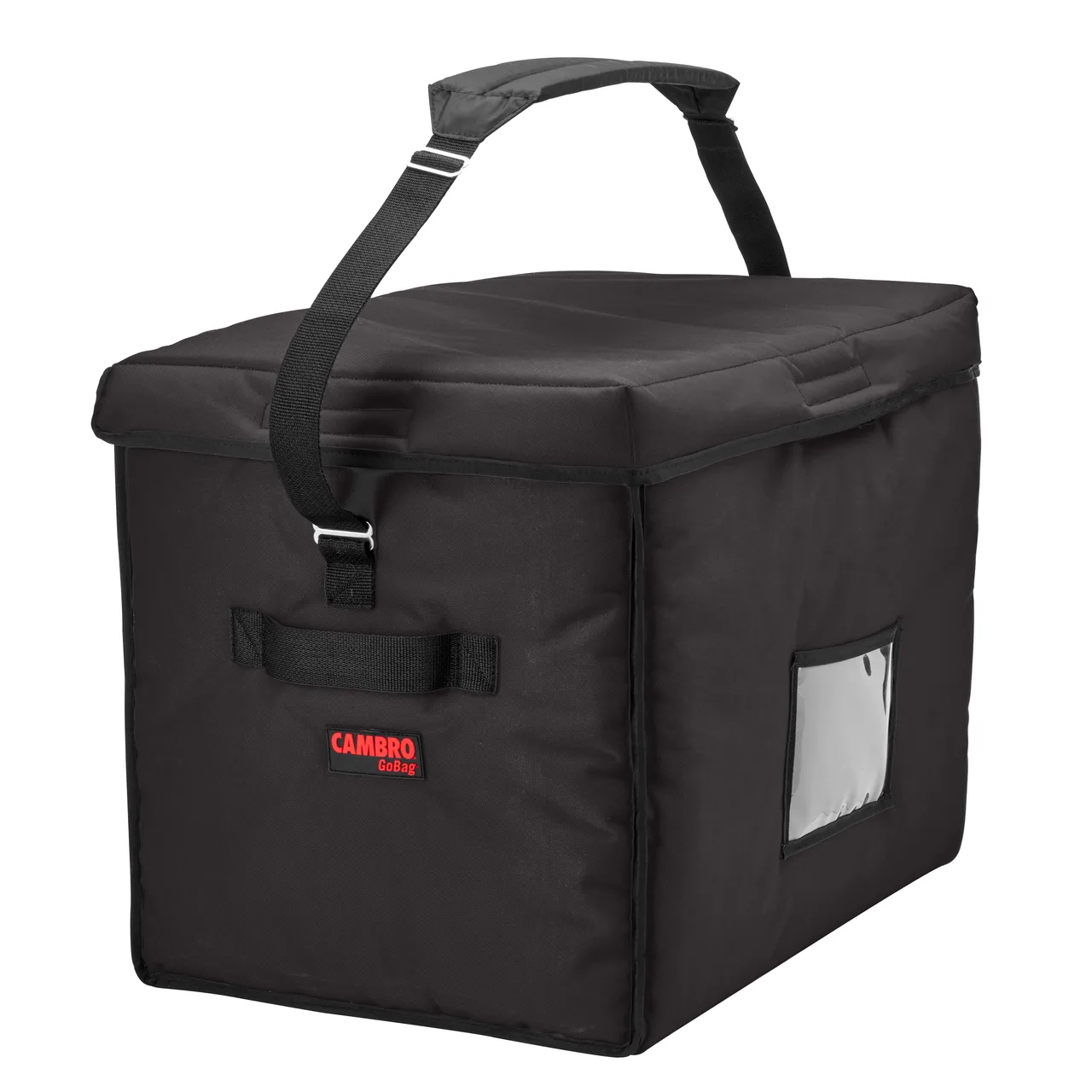 Cambro GBD211517110 GoBag Stadium Delivery Bag, 21x15x17, Black Nylon, Velcro Lid, Insulated