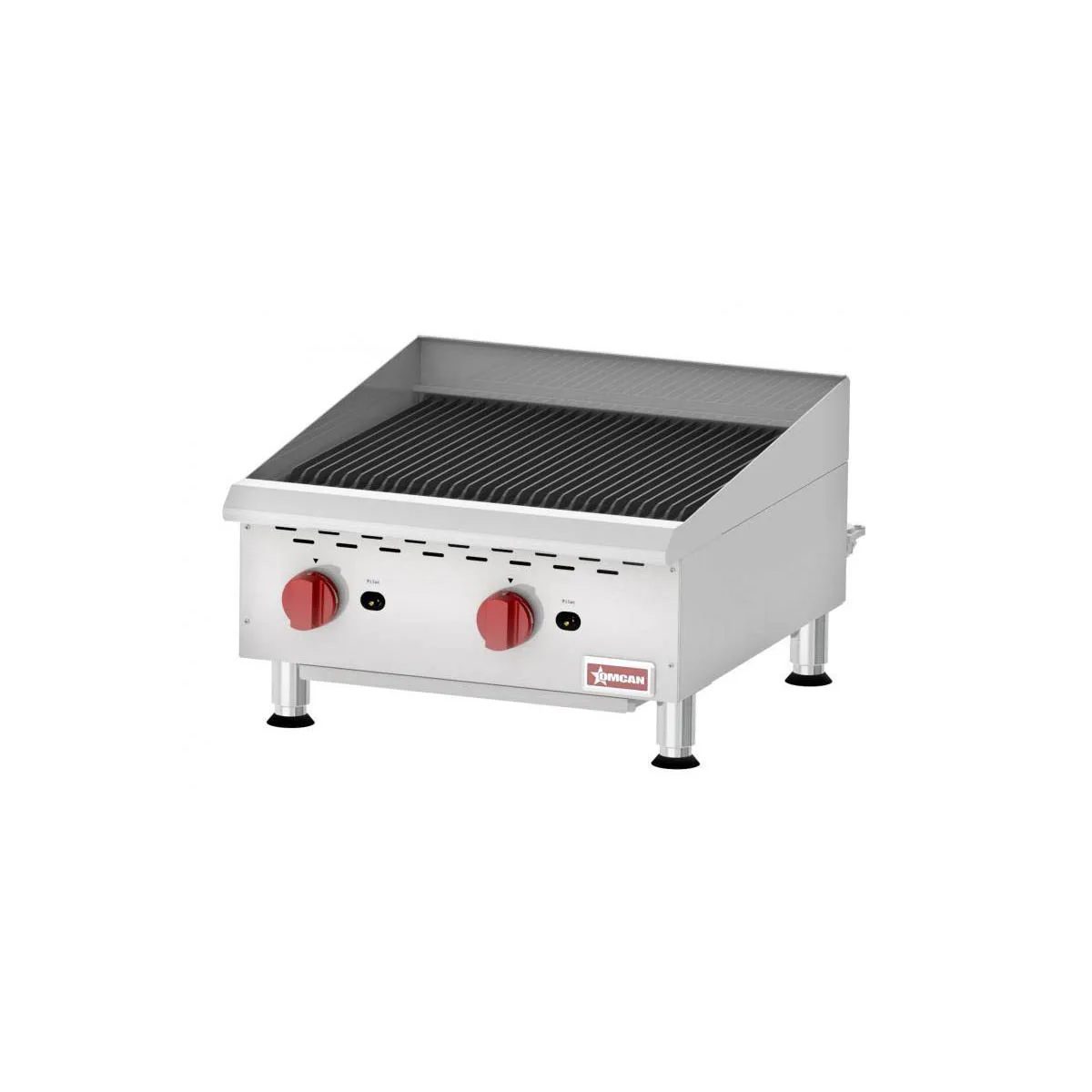 Omcan USA 43727 24" Countertop Gas Radiant Charbroiler w/ (2) Burners, 80.000 BTU