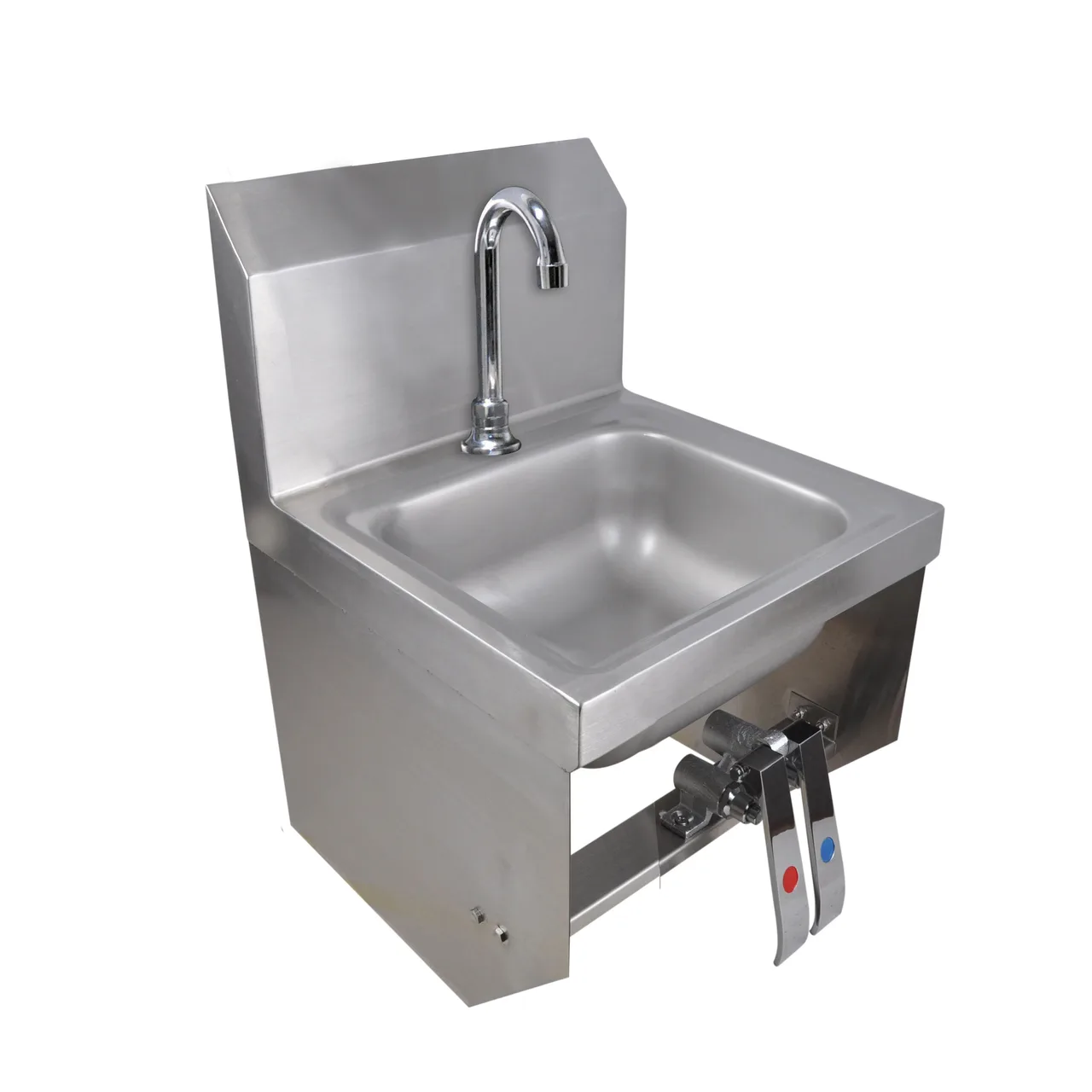 BK Resources BKHS-D-SS-1-BKK-PG 9" Wall Mounted Hand Sink w/Hands Free Faucet-Double Knee Valves