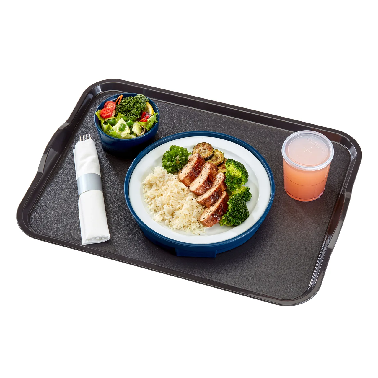 Cambro 1520CWNSH110 Rectangular Tray, 15" x 20", Black Polycarbonate, Handles, NSF, Dishwasher Safe