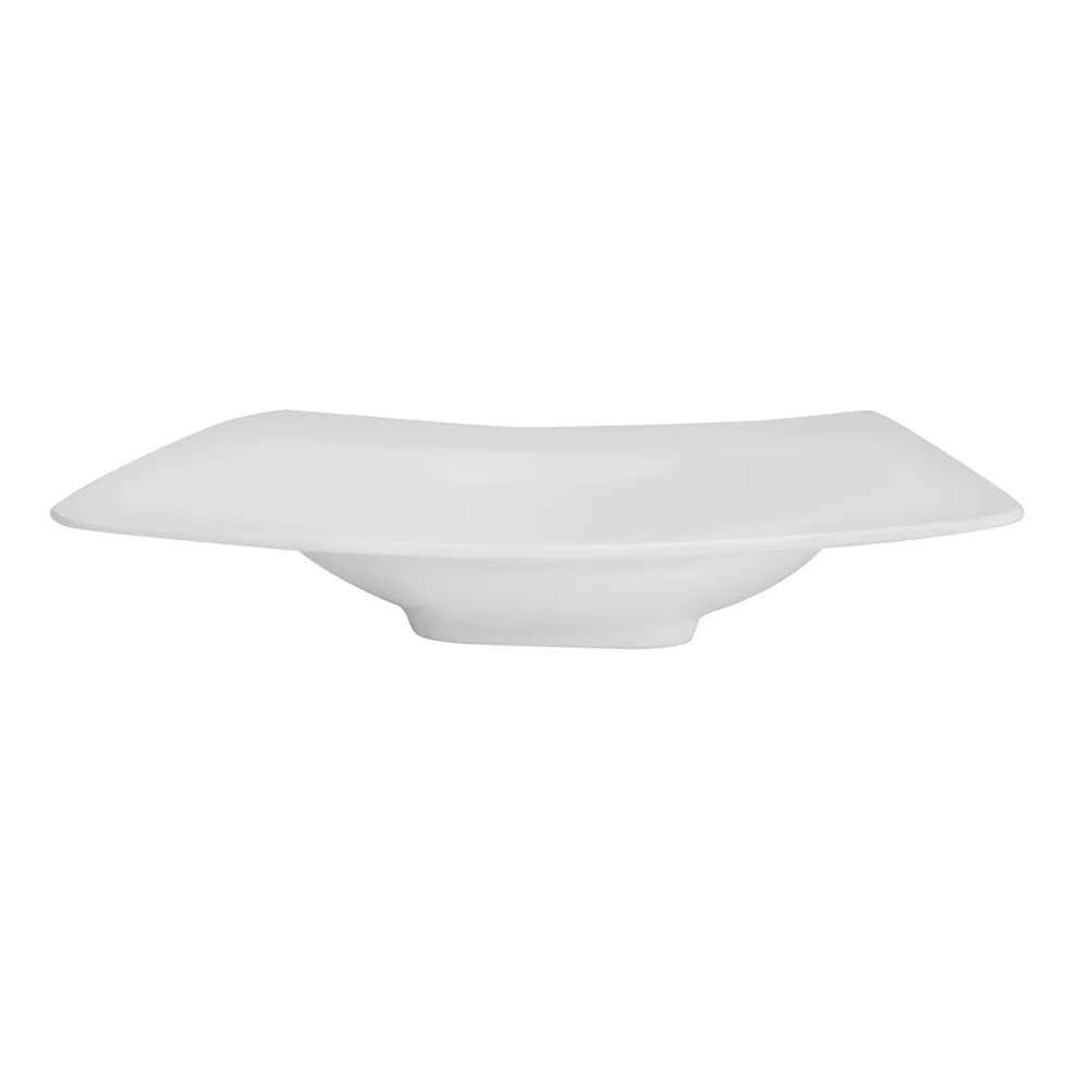 CAC China MDN-3 Soup Bowl, 10 Oz., 9"L x 9"W x 2-1/4"H, Rectangular, Bone White Porcelain – 1 Dozen