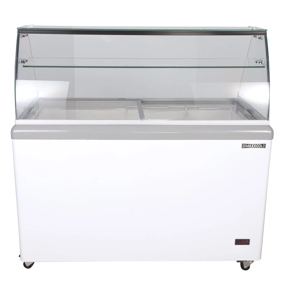 Maxx Cold MXDC-8 51" Ice Cream Dipping Cabinet w/ Curved Sneeze Guard