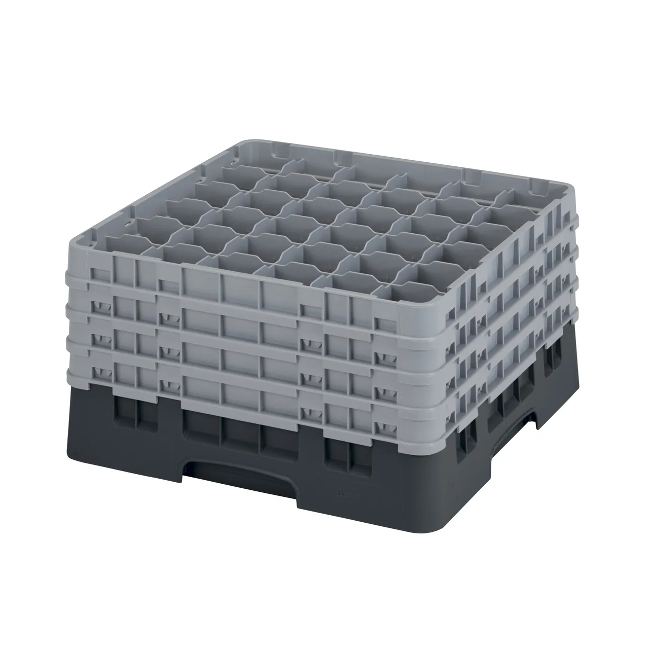 Cambro 36S900110 Camrack Glass Rack, Black, Full Size, 19-3/4 x 19-3/4, 36 Compartments, 2-7/8 Max Dia, HACCP