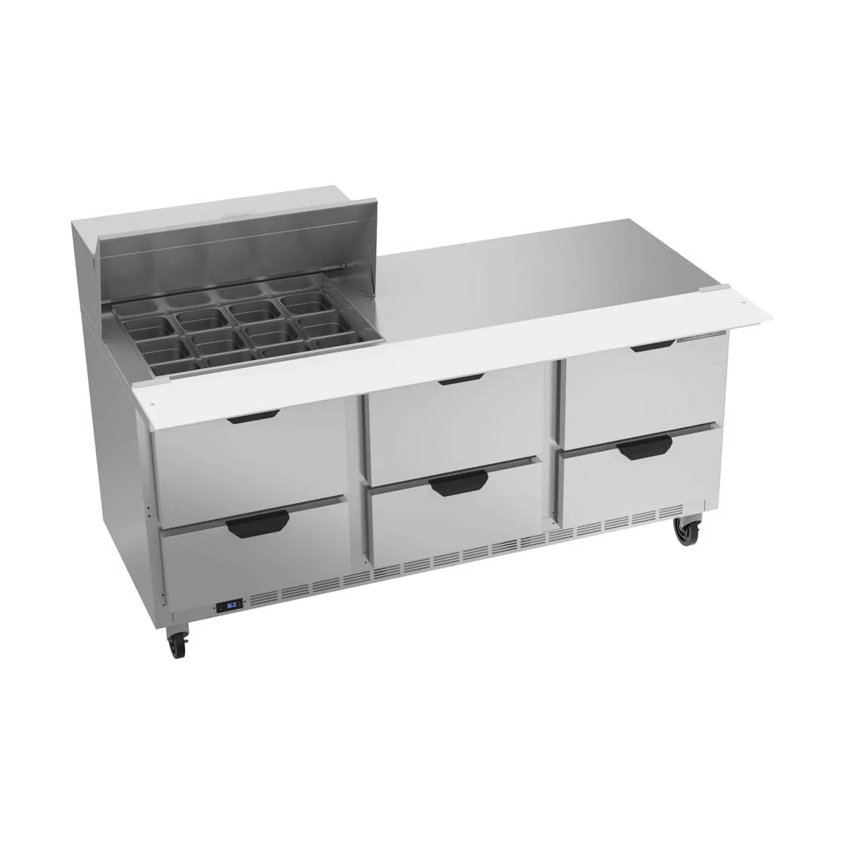 Beverage Air SPED72HC-12M-6 72" Mega Top Sandwich/Salad Prep Table w/ 6 Drawers, 12 Pans