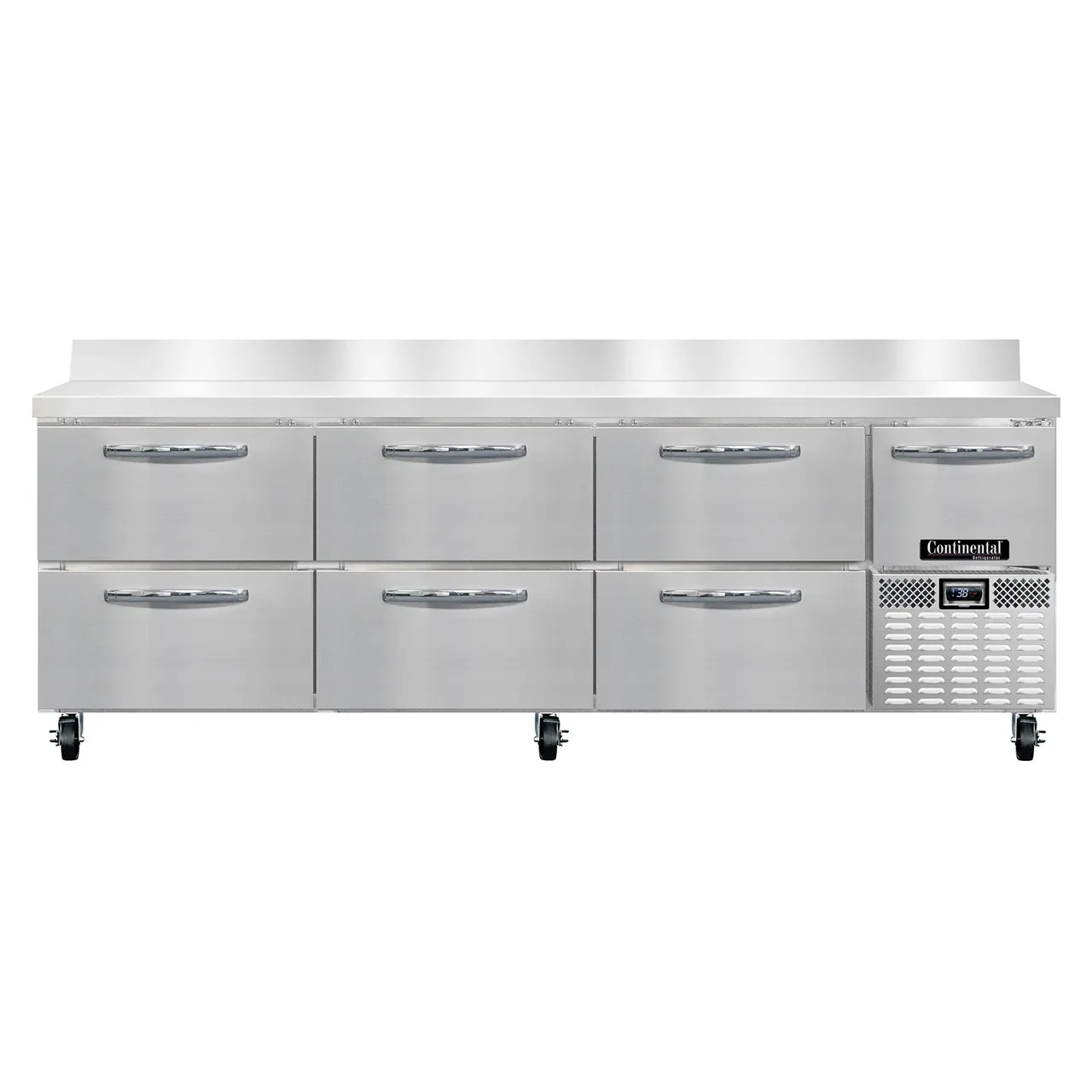 Continental Refrigerator RA93NBS-D 93" Worktop Refrigerator w/ 6 Drawers & 1 Half Door