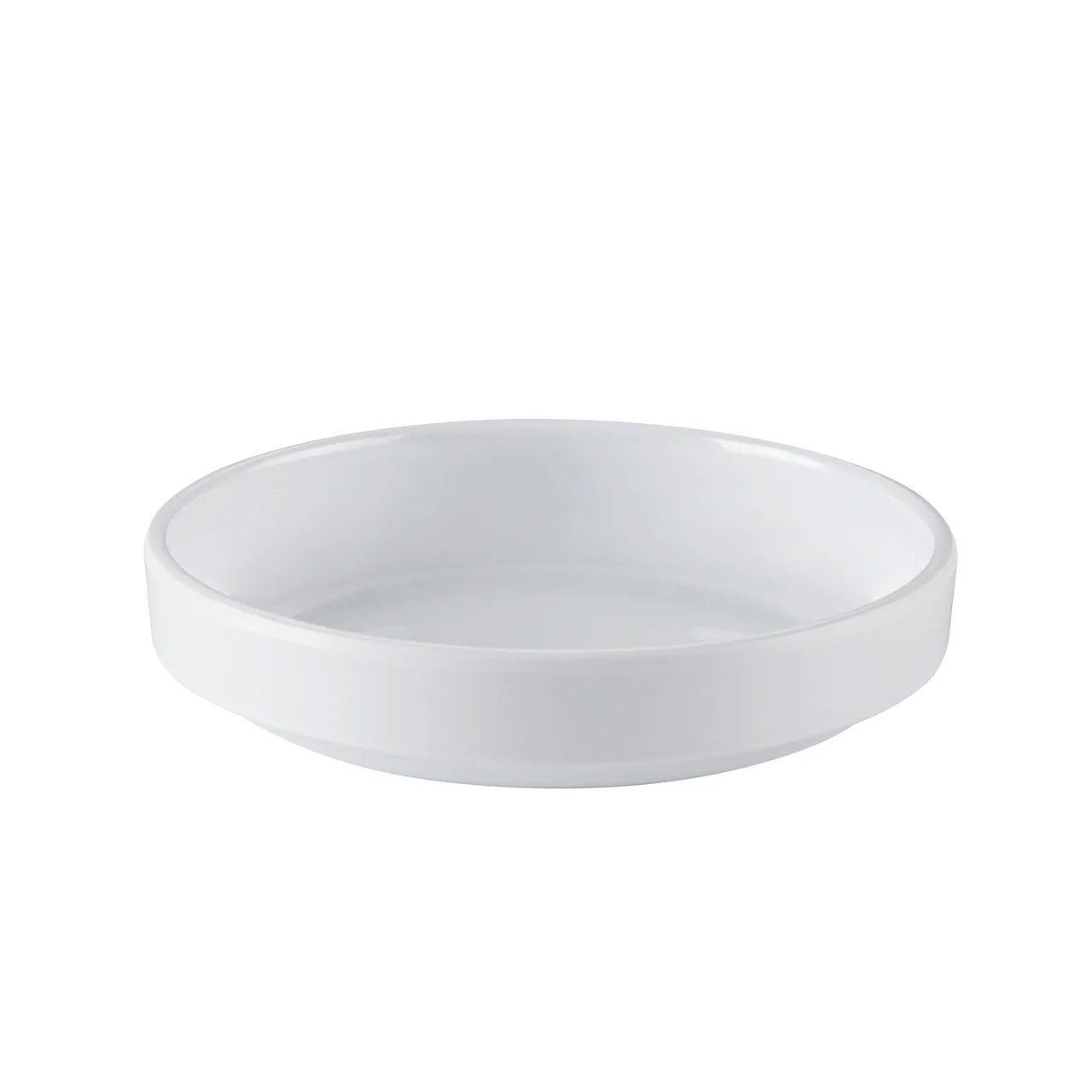 CAC China XKRW-S5 Dish, 5-1/8" Diameter Round, 8 oz Capacity, White Melamine, Stackable - 1 Dozen
