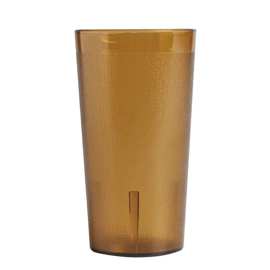 Cambro 1200P2153 - 12.6oz Amber SAN Plastic Tumbler, 2-15/16" Dia, Textured, Sani‑Rim Lip - 24/Case