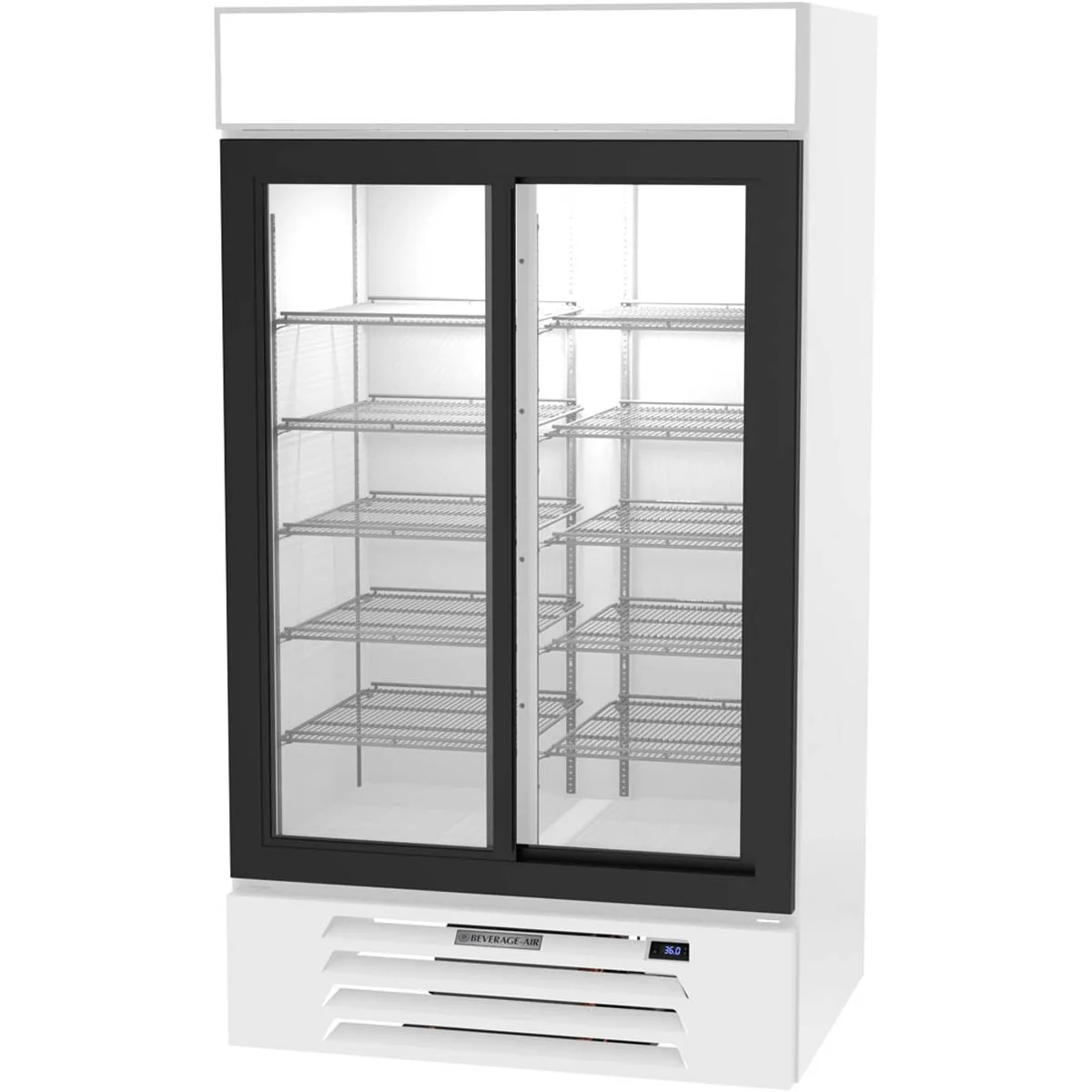 Beverage Air MMR38HC-1-W 43" Two Glass Door Merchandiser Refrigerator in White, 35.37 cu. ft.