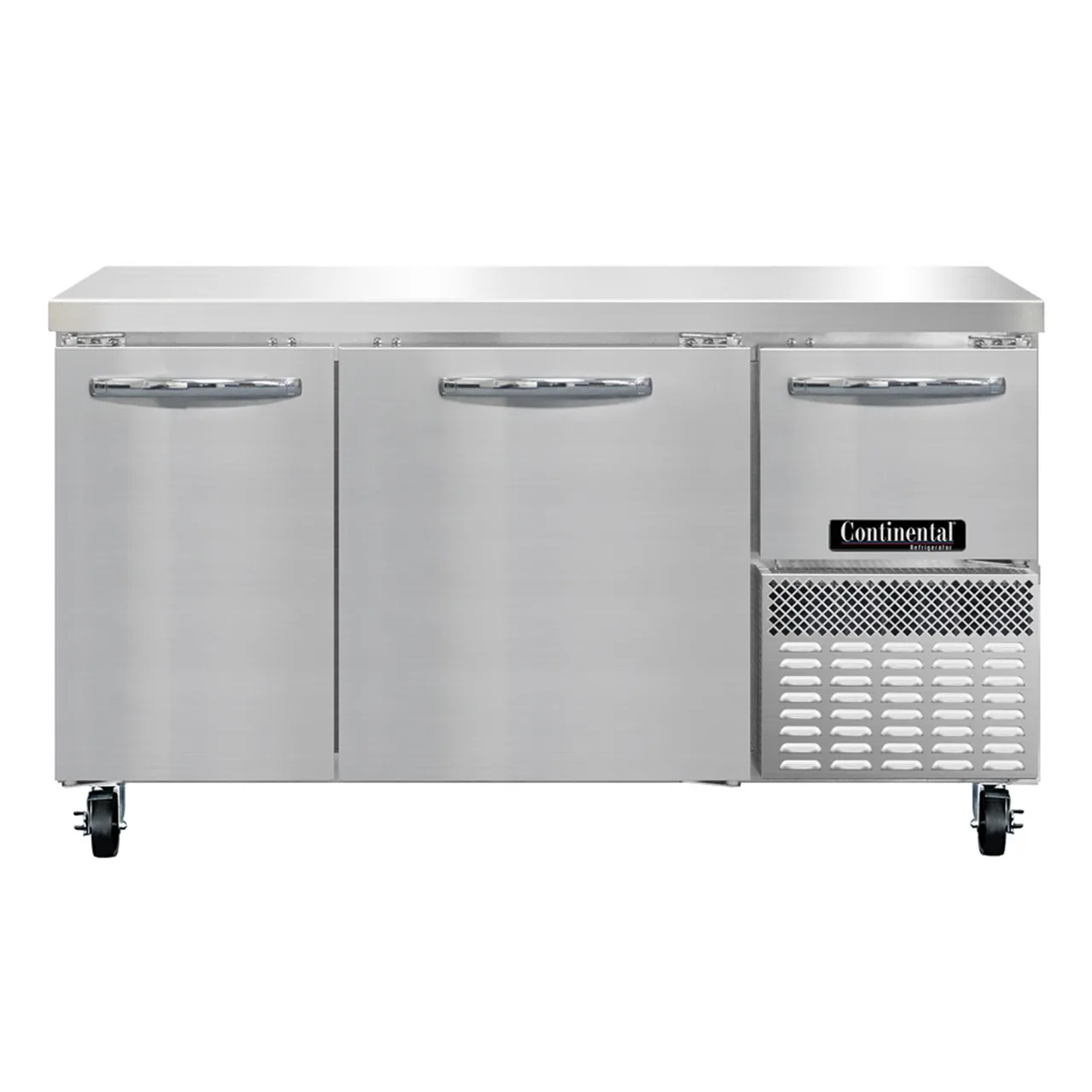 Continental Refrigerator RA60SN 60" WorkTop Refrigerator w/ 2 Full & 1 Half Doors