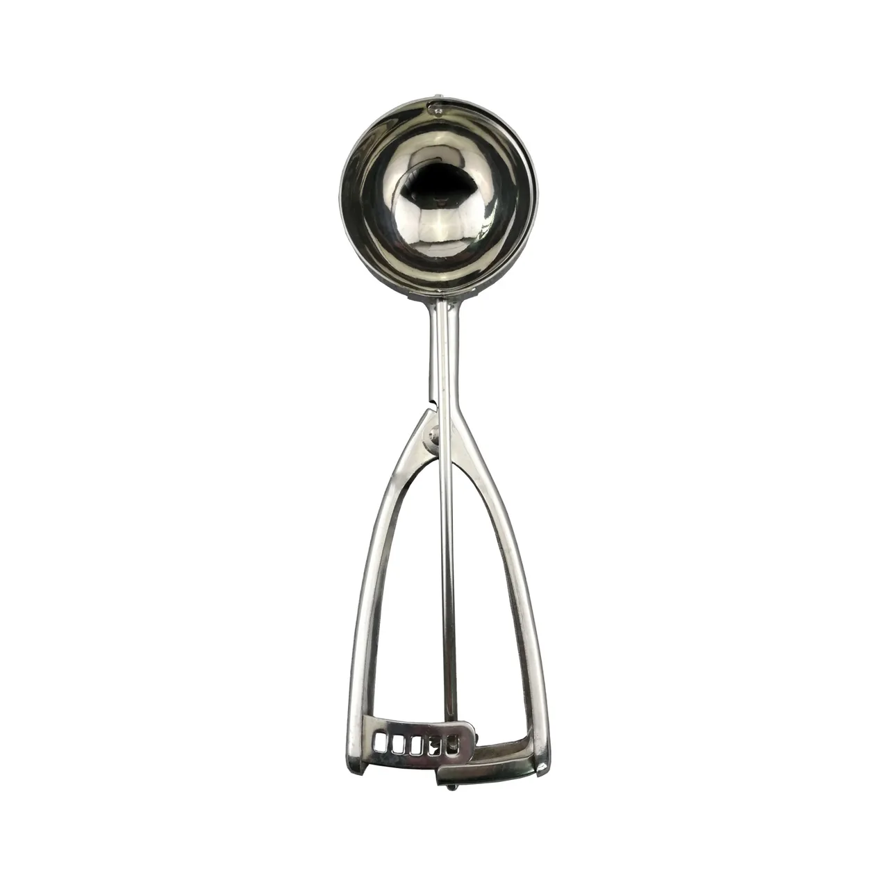 CAC China SICD-10S Squeeze Disher, #10, 3.2 oz., Ambidextrous, Stainless Steel