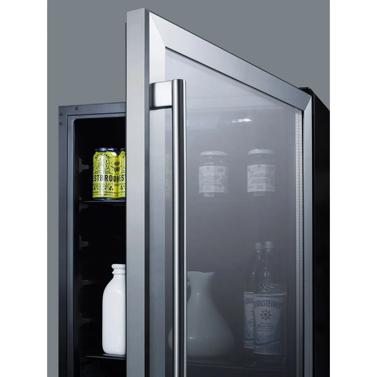 Summit AL57G 24" Built-in Undercounter Glass Door Refrigerator in Black, ADA compliant, 5 cu. ft.