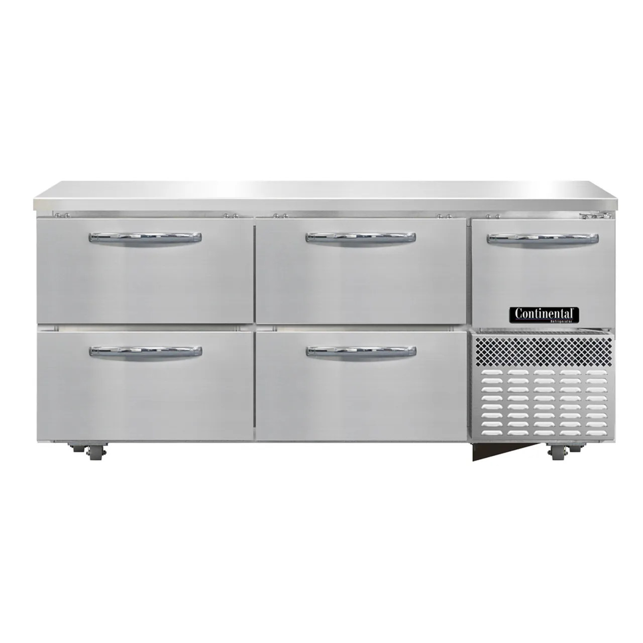 Continental Refrigerator RA68SN-U-D 68" 4-Drawer Undercounter Refrigerator, Stainless Steel, Front Breathing, 17.6 cu. ft.