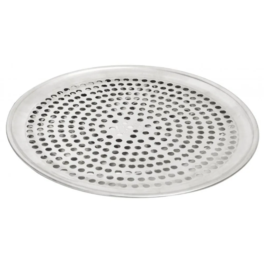 Omcan USA 44552 Pizza Pan - 14" Round Perforated Aluminum Tray, Even Heat Baking