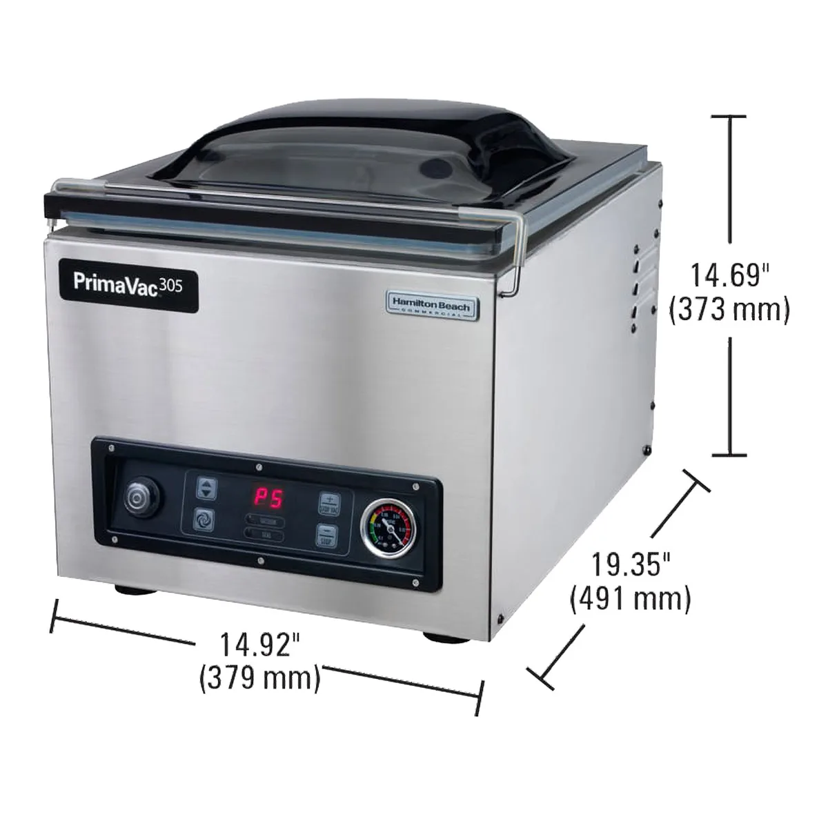 Hamilton Beach HVC305-CE PrimaVac Countertop Chamber Vacuum Packaging Machine with 12" Single Seal Bar