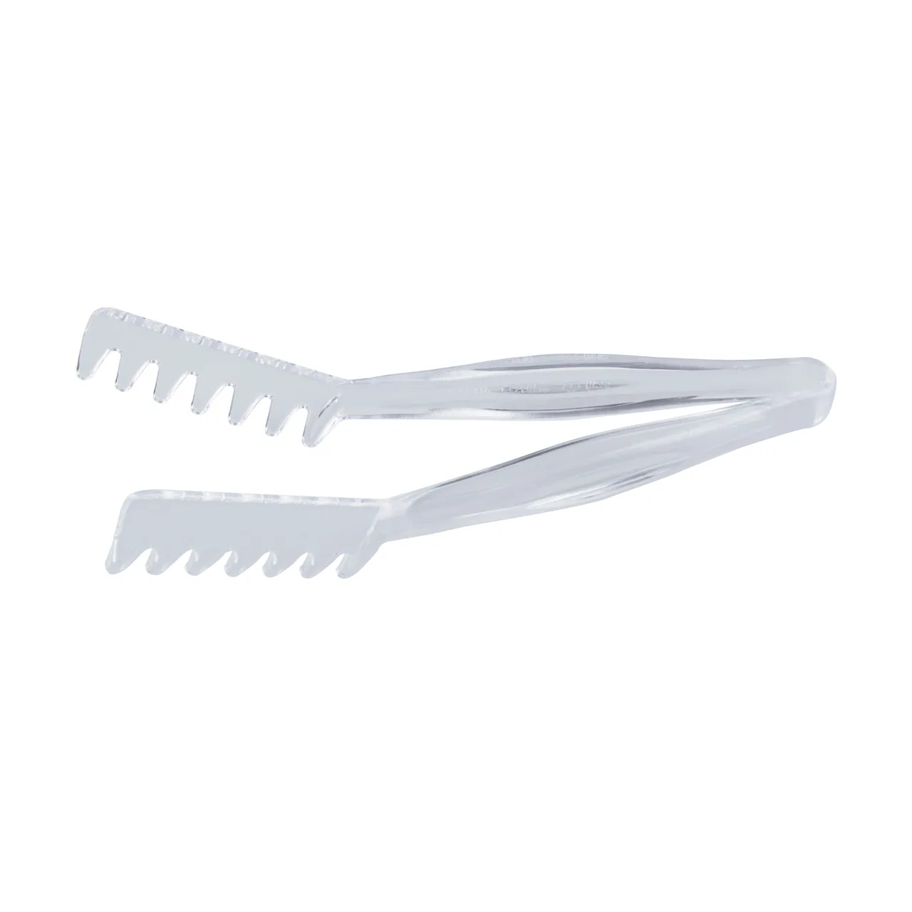 CAC China STKU-11C Spaghetti Tongs – 11" Clear Plastic, Lightweight Kitchen Utensil for Pasta
