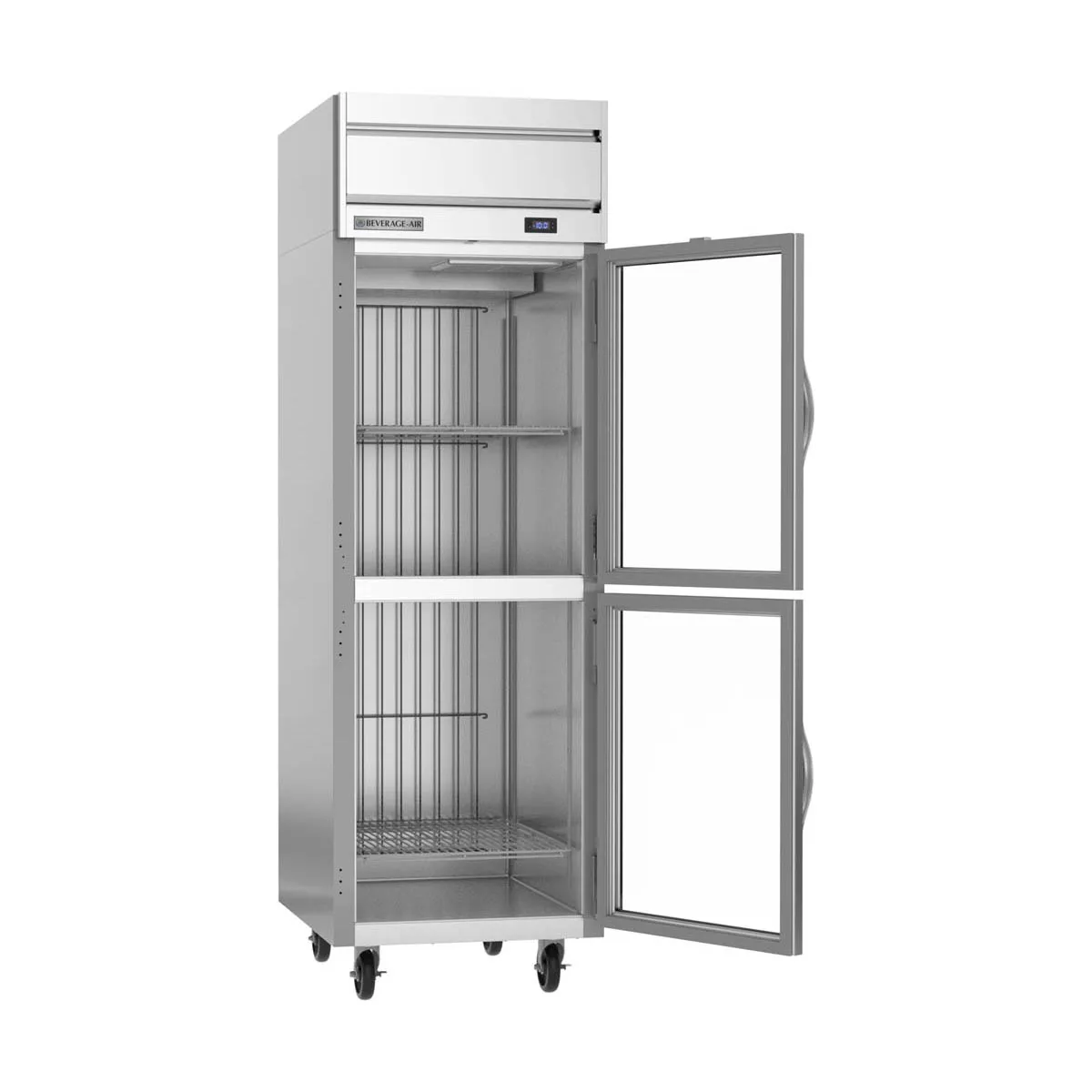 Beverage Air HFS1HC-1HG 26" 1-Section Reach-In Freezer, 2 Half Glass Doors, Top Mounted, 21 cu. ft.