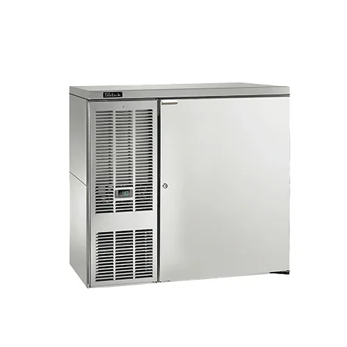 Perlick DDS36-BS-L-STK 36" Draft Beer Cooler, 1/2‑Barrel (33‑40°F), Black Vinyl/Steel, 1/6 HP R290